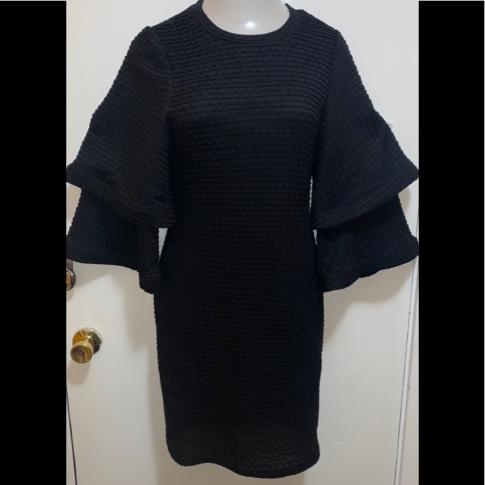 “BOLD BLACK DRESS” Double  Layer Arm
